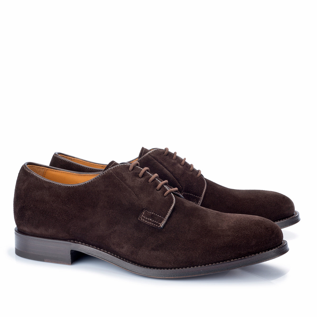 911 Alberto Derby <br> Calfskin Suede Dark Brown