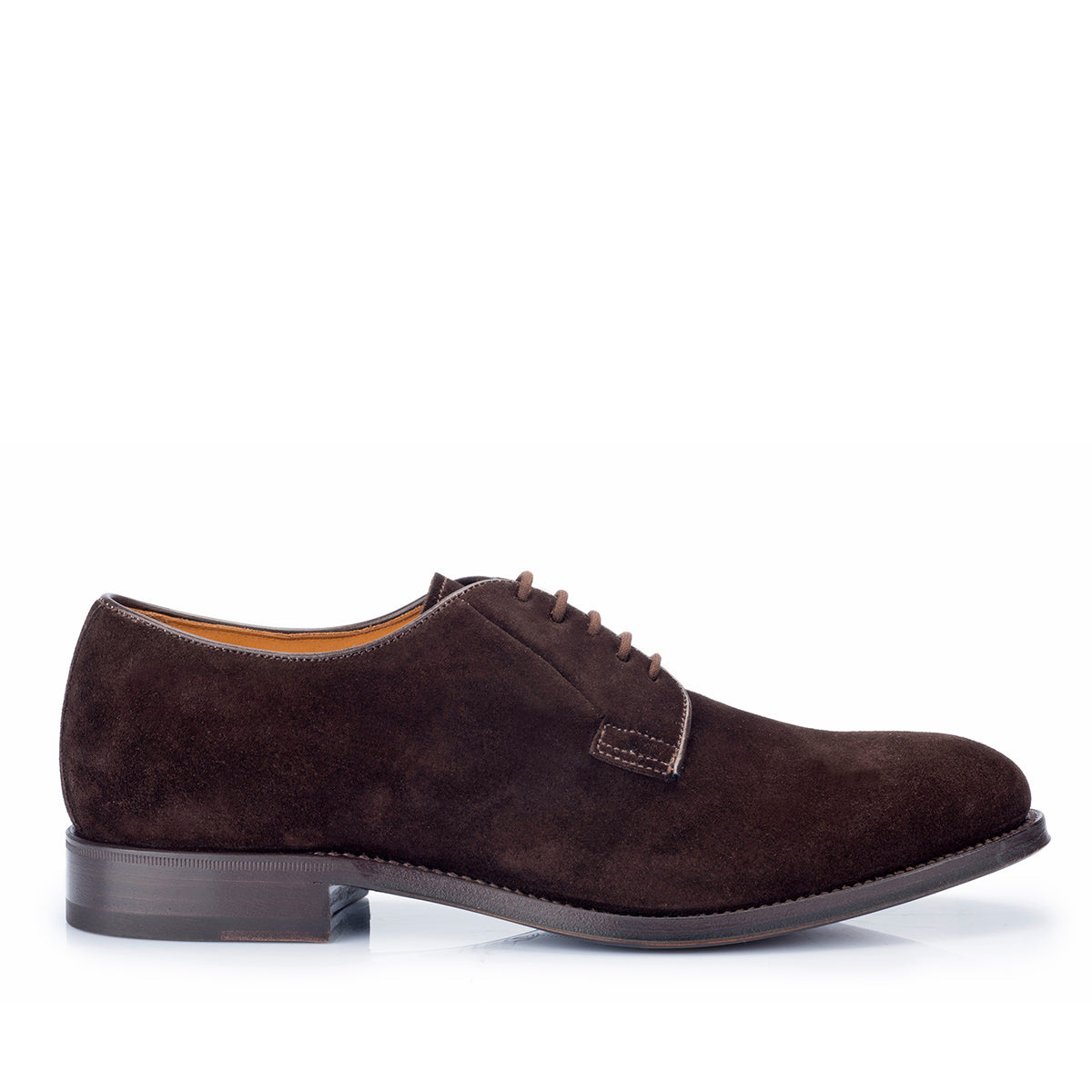 911 Alberto Derby <br> Calfskin Suede Dark Brown