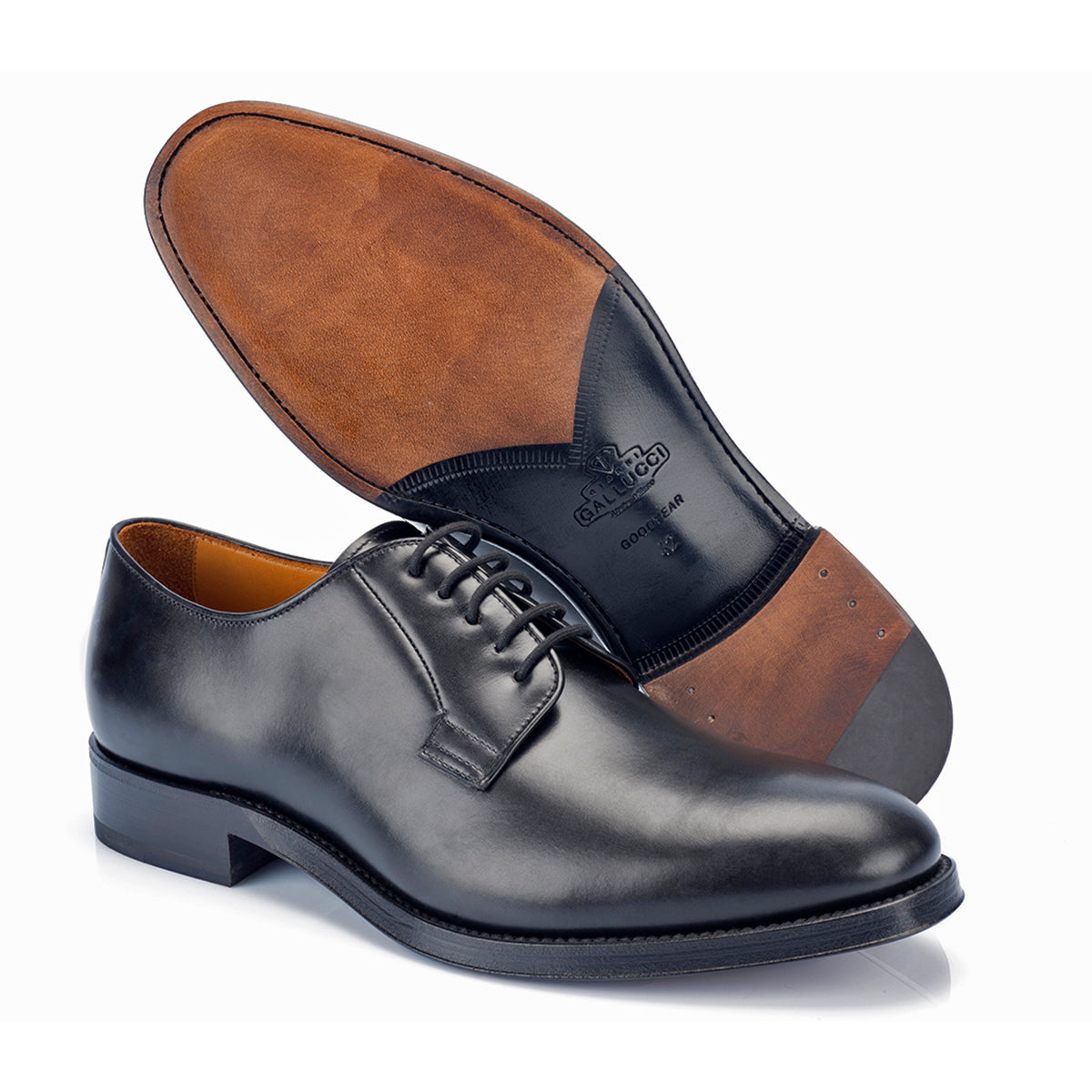 911 Alberto Derby <br> Calfskin Leather Black