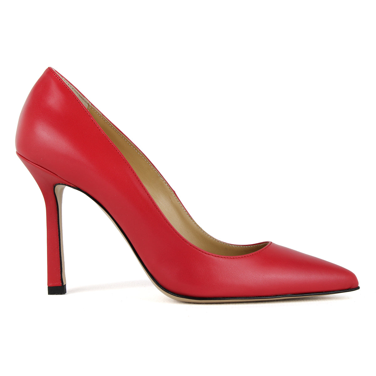 Décolleté in red calfskin