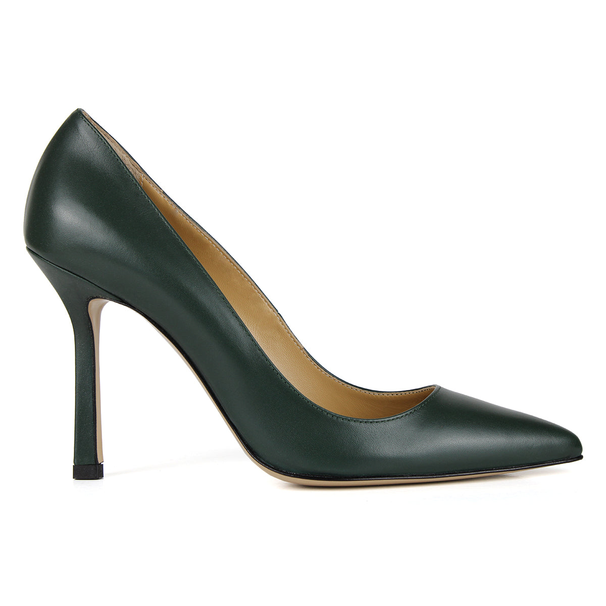 Décolleté in green calfskin