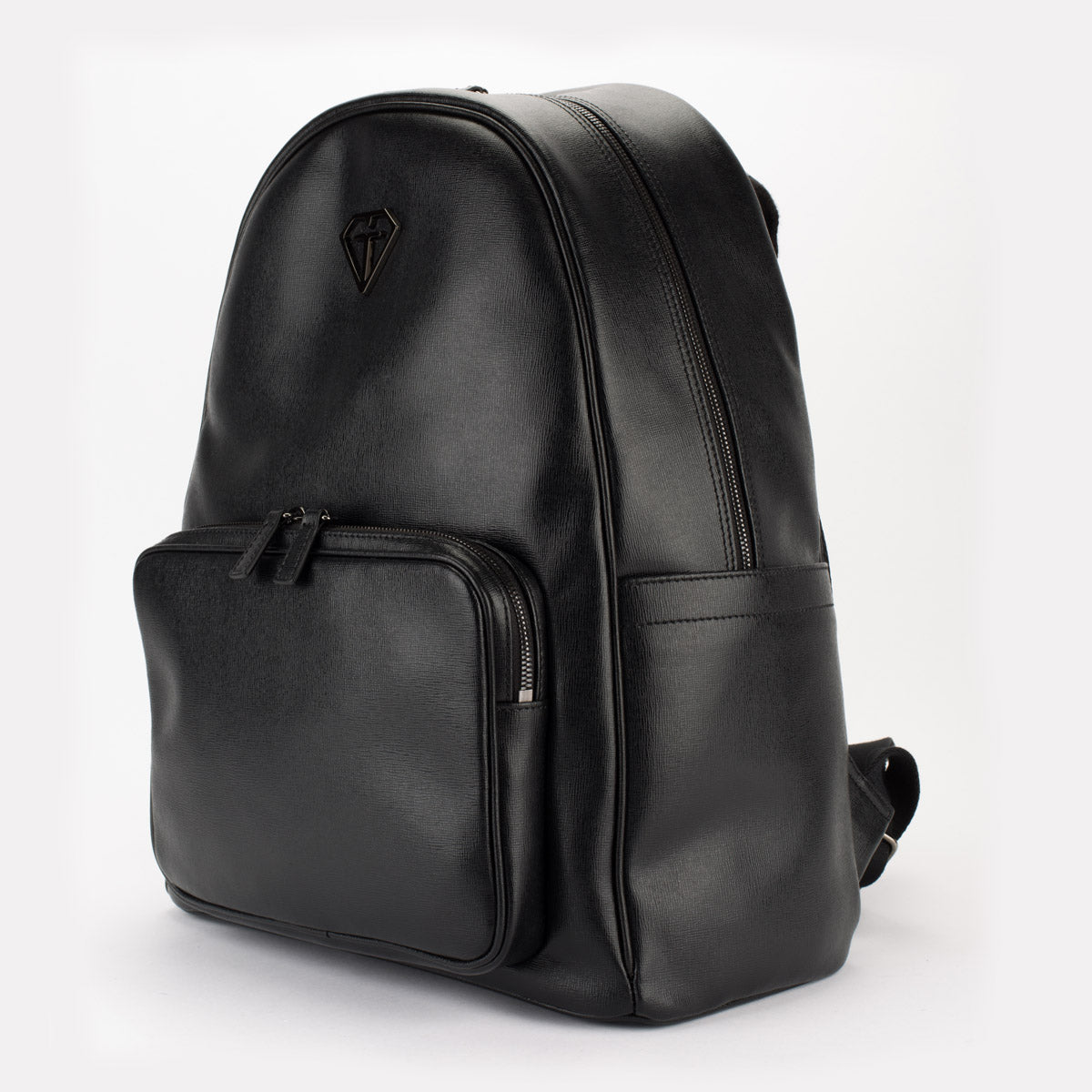 Backpack saffianino black gun metal