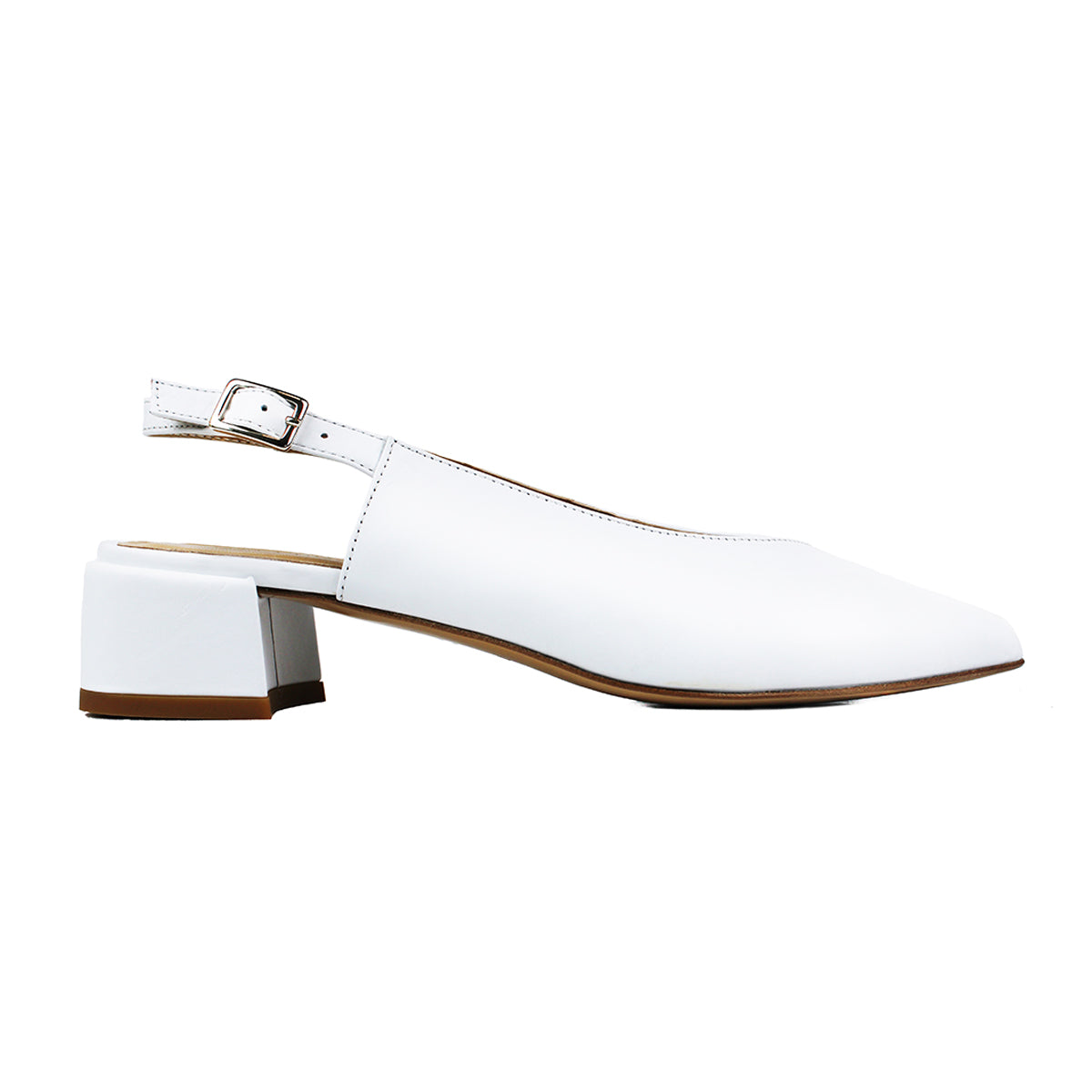 Slingback in white calfskin