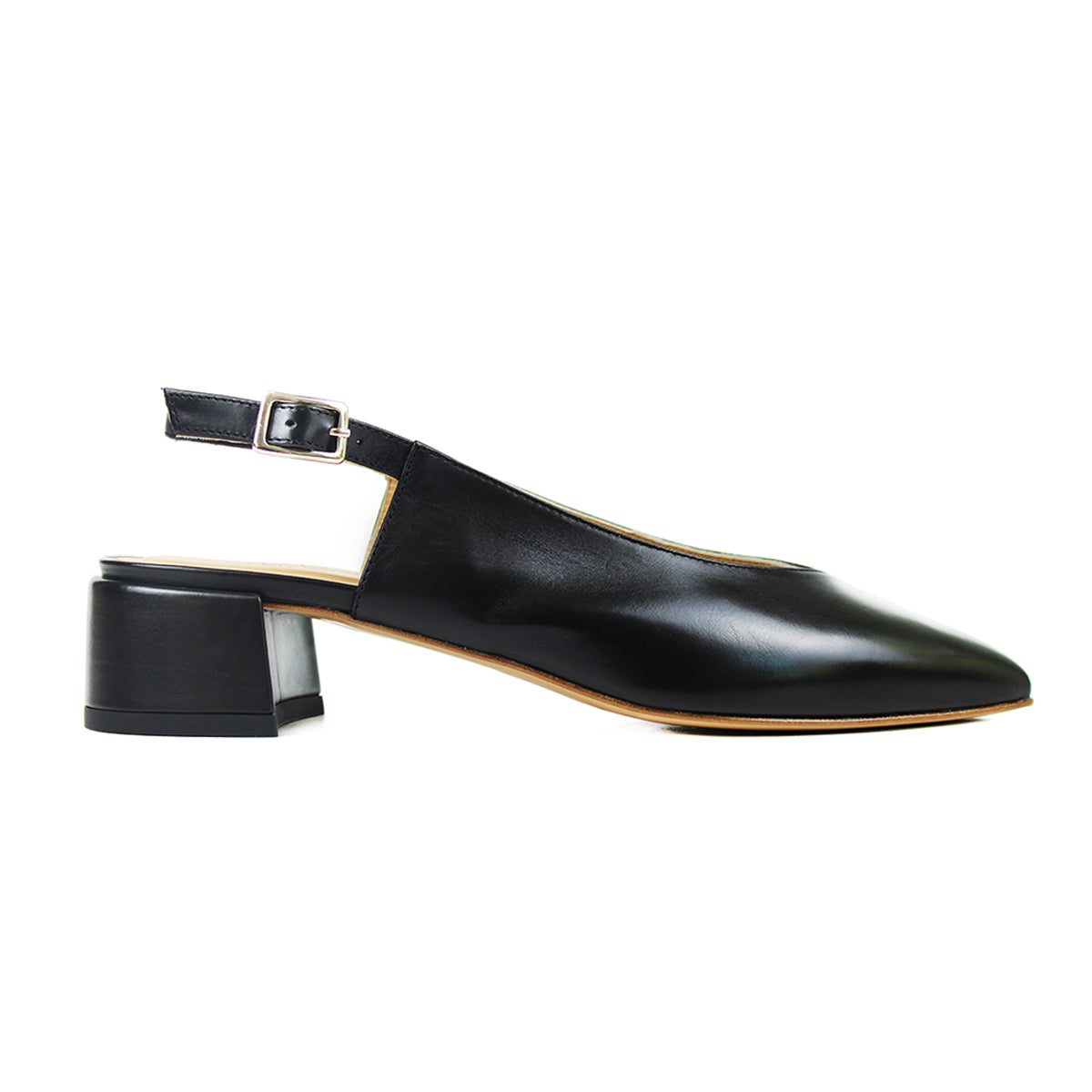 Slingback in black calfskin