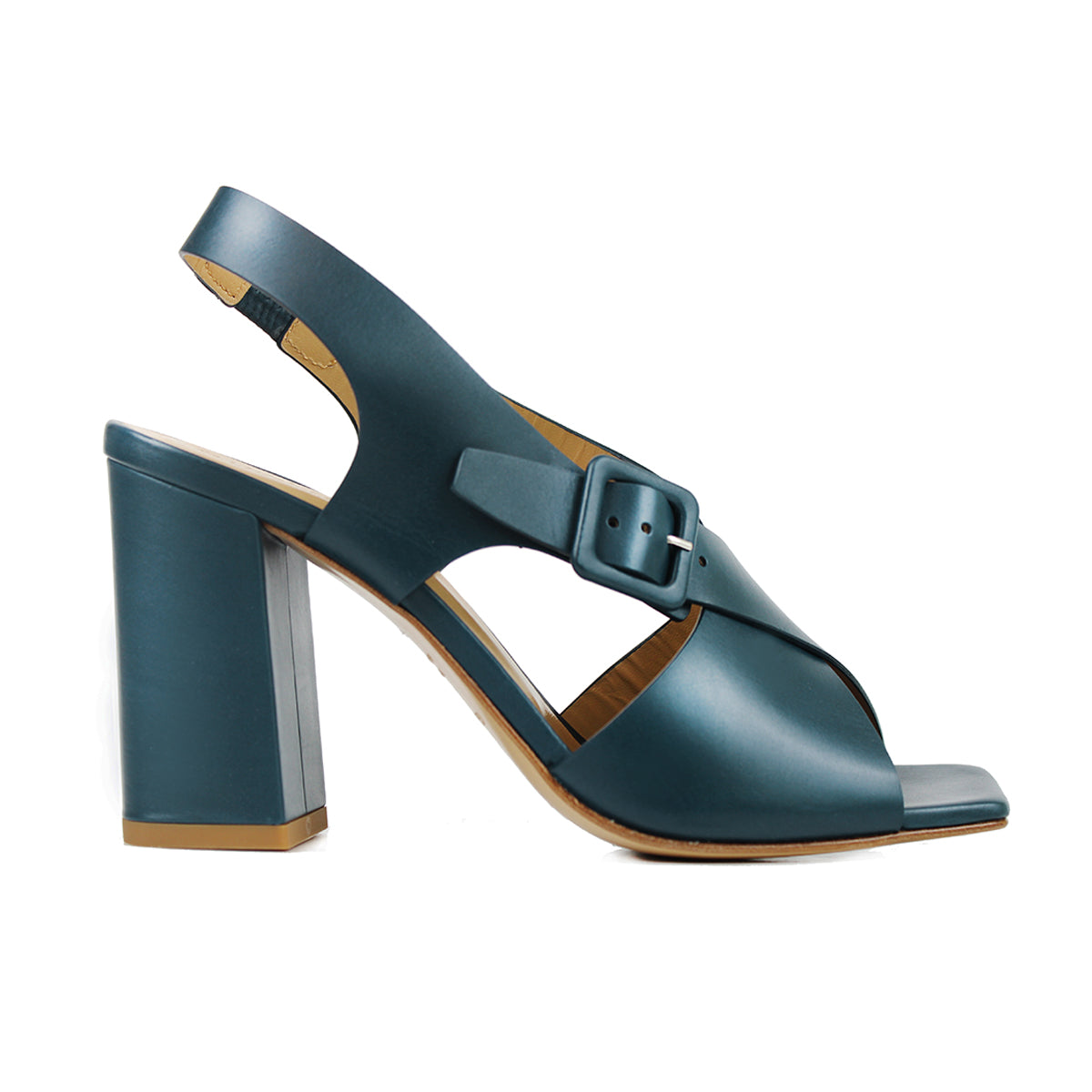 Sandal in blue calfskin